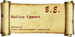 Balics Egmont névjegykártya